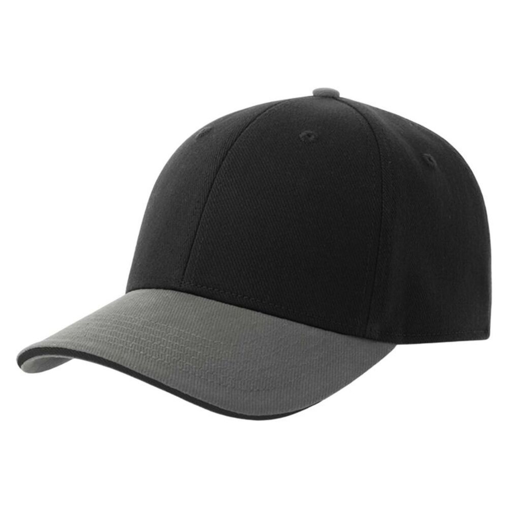 Atlantis Unisex Adult Liberty Sandwich 6 Panel Sustainable Cap / Black/Gray